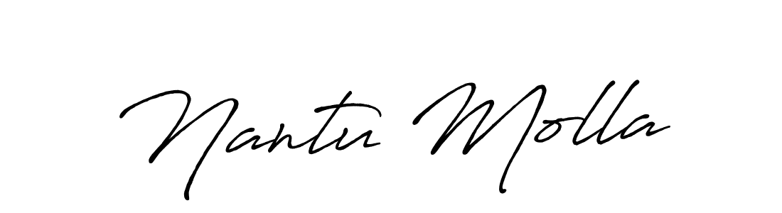 Create a beautiful signature design for name Nantu Molla. With this signature (Antro_Vectra_Bolder) fonts, you can make a handwritten signature for free. Nantu Molla signature style 7 images and pictures png