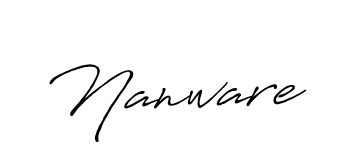 Use a signature maker to create a handwritten signature online. With this signature software, you can design (Antro_Vectra_Bolder) your own signature for name Nanware. Nanware signature style 7 images and pictures png