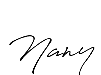 How to make Nany name signature. Use Antro_Vectra_Bolder style for creating short signs online. This is the latest handwritten sign. Nany signature style 7 images and pictures png