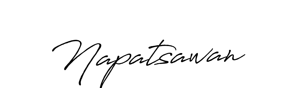 How to make Napatsawan name signature. Use Antro_Vectra_Bolder style for creating short signs online. This is the latest handwritten sign. Napatsawan signature style 7 images and pictures png