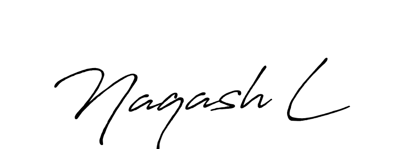 Make a beautiful signature design for name Naqash L. With this signature (Antro_Vectra_Bolder) style, you can create a handwritten signature for free. Naqash L signature style 7 images and pictures png