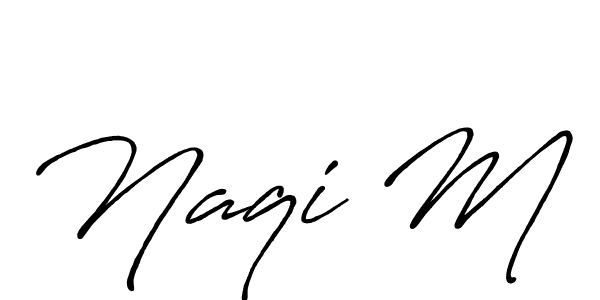 Create a beautiful signature design for name Naqi M. With this signature (Antro_Vectra_Bolder) fonts, you can make a handwritten signature for free. Naqi M signature style 7 images and pictures png
