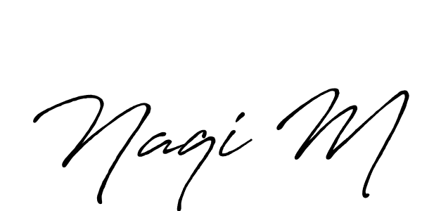 Create a beautiful signature design for name Naqi M. With this signature (Antro_Vectra_Bolder) fonts, you can make a handwritten signature for free. Naqi M signature style 7 images and pictures png