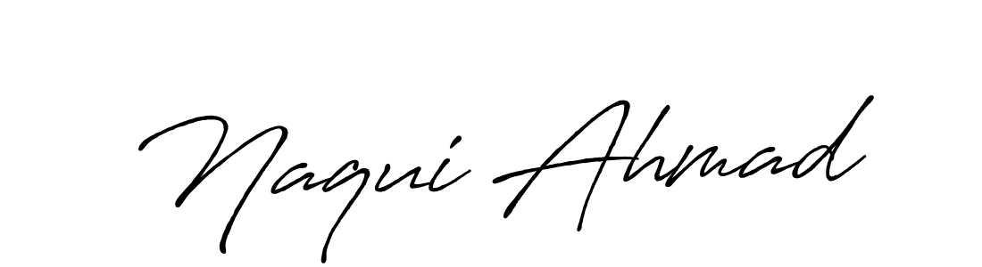 How to make Naqui Ahmad name signature. Use Antro_Vectra_Bolder style for creating short signs online. This is the latest handwritten sign. Naqui Ahmad signature style 7 images and pictures png