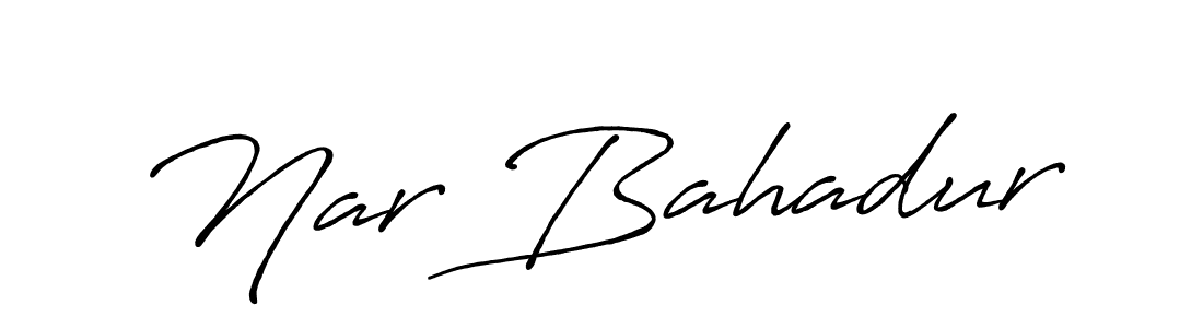 Create a beautiful signature design for name Nar Bahadur. With this signature (Antro_Vectra_Bolder) fonts, you can make a handwritten signature for free. Nar Bahadur signature style 7 images and pictures png