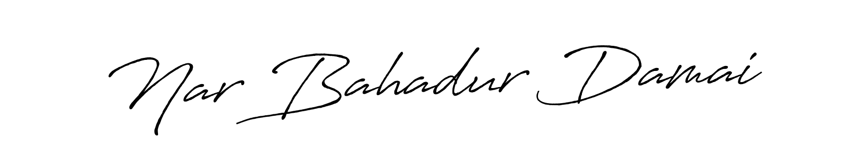 Antro_Vectra_Bolder is a professional signature style that is perfect for those who want to add a touch of class to their signature. It is also a great choice for those who want to make their signature more unique. Get Nar Bahadur Damai name to fancy signature for free. Nar Bahadur Damai signature style 7 images and pictures png