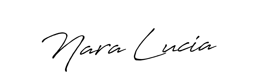 How to make Nara Lucia name signature. Use Antro_Vectra_Bolder style for creating short signs online. This is the latest handwritten sign. Nara Lucia signature style 7 images and pictures png