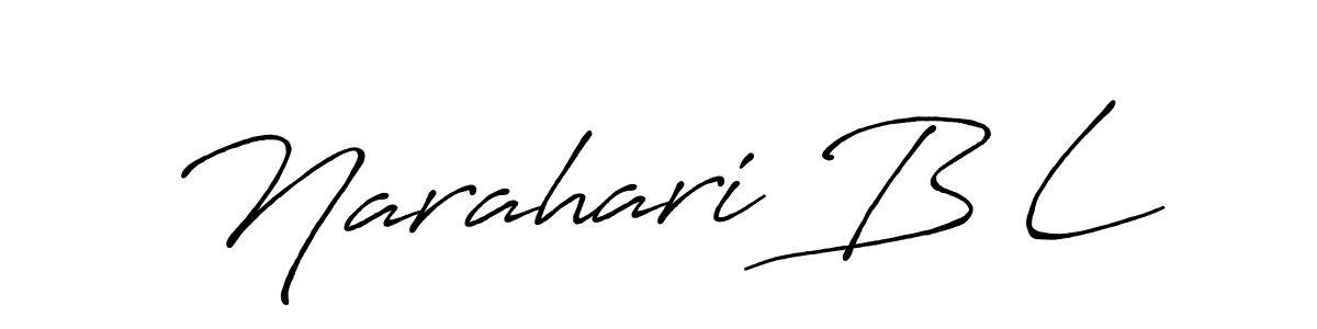 How to make Narahari B L signature? Antro_Vectra_Bolder is a professional autograph style. Create handwritten signature for Narahari B L name. Narahari B L signature style 7 images and pictures png