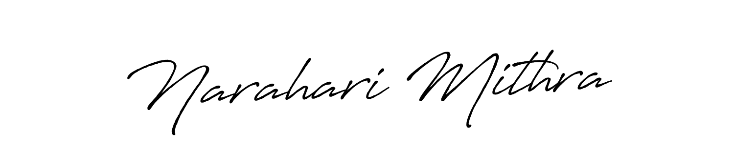 Create a beautiful signature design for name Narahari Mithra. With this signature (Antro_Vectra_Bolder) fonts, you can make a handwritten signature for free. Narahari Mithra signature style 7 images and pictures png