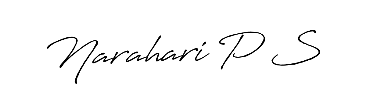 Create a beautiful signature design for name Narahari P S. With this signature (Antro_Vectra_Bolder) fonts, you can make a handwritten signature for free. Narahari P S signature style 7 images and pictures png