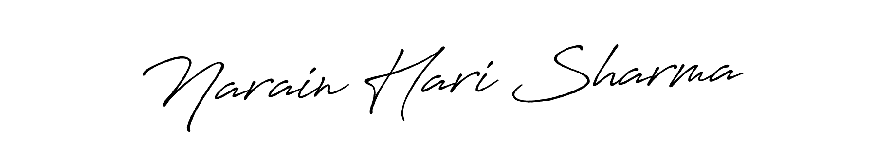 Create a beautiful signature design for name Narain Hari Sharma. With this signature (Antro_Vectra_Bolder) fonts, you can make a handwritten signature for free. Narain Hari Sharma signature style 7 images and pictures png