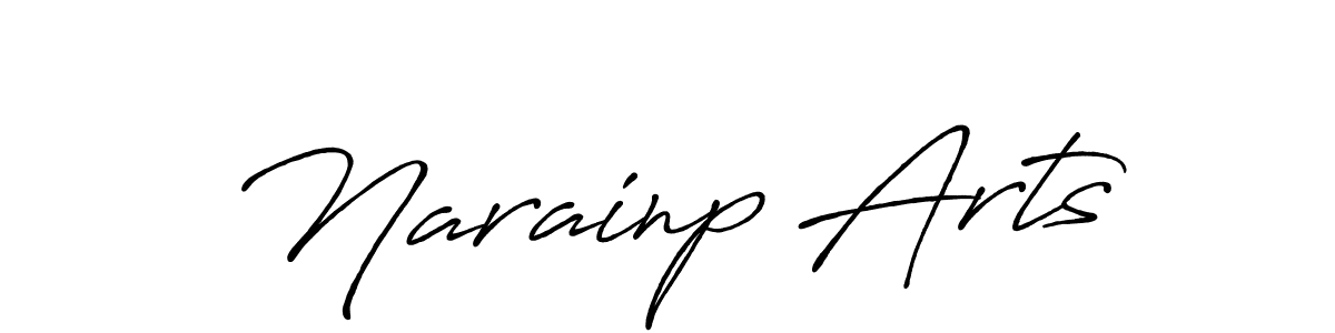How to make Narainp Arts name signature. Use Antro_Vectra_Bolder style for creating short signs online. This is the latest handwritten sign. Narainp Arts signature style 7 images and pictures png