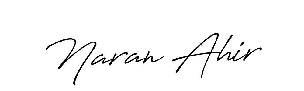 Use a signature maker to create a handwritten signature online. With this signature software, you can design (Antro_Vectra_Bolder) your own signature for name Naran Ahir. Naran Ahir signature style 7 images and pictures png