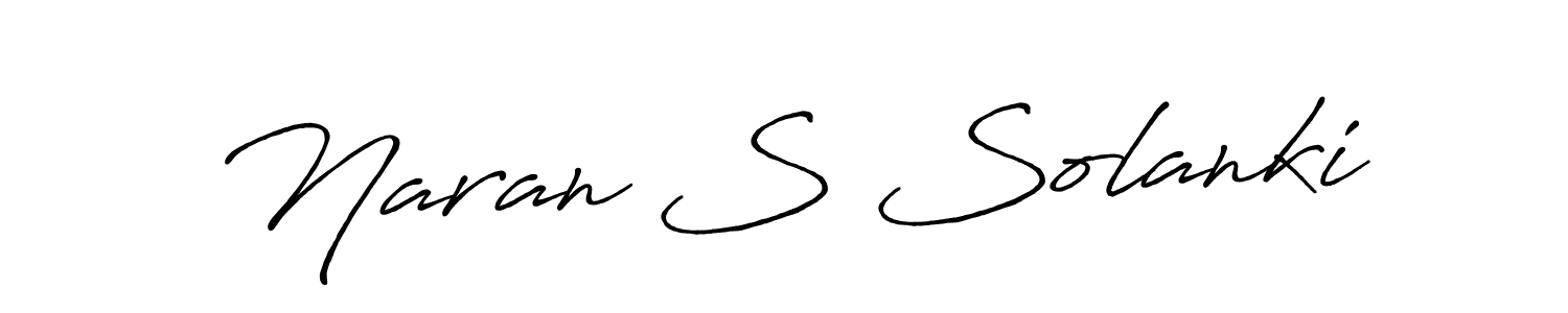 Make a beautiful signature design for name Naran S Solanki. With this signature (Antro_Vectra_Bolder) style, you can create a handwritten signature for free. Naran S Solanki signature style 7 images and pictures png