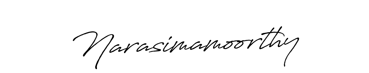 Use a signature maker to create a handwritten signature online. With this signature software, you can design (Antro_Vectra_Bolder) your own signature for name Narasimamoorthy. Narasimamoorthy signature style 7 images and pictures png