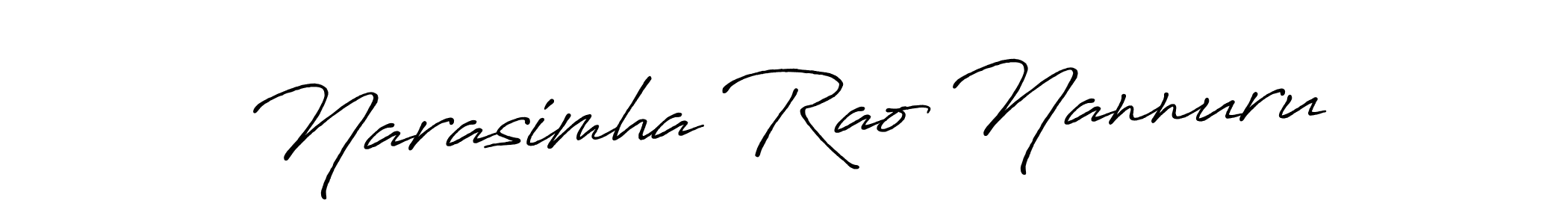 Make a beautiful signature design for name Narasimha Rao Nannuru. With this signature (Antro_Vectra_Bolder) style, you can create a handwritten signature for free. Narasimha Rao Nannuru signature style 7 images and pictures png
