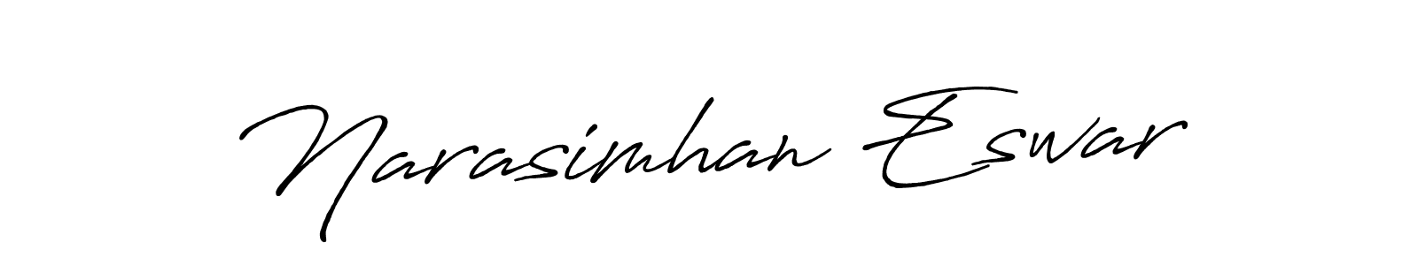 Make a beautiful signature design for name Narasimhan Eswar. With this signature (Antro_Vectra_Bolder) style, you can create a handwritten signature for free. Narasimhan Eswar signature style 7 images and pictures png