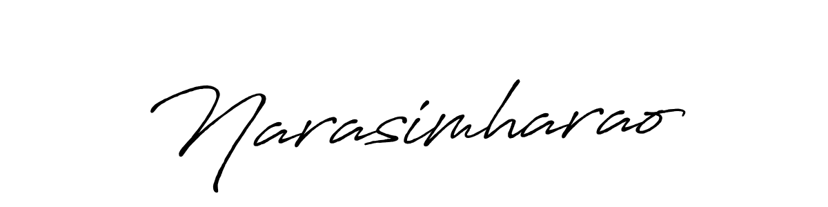 Use a signature maker to create a handwritten signature online. With this signature software, you can design (Antro_Vectra_Bolder) your own signature for name Narasimharao. Narasimharao signature style 7 images and pictures png