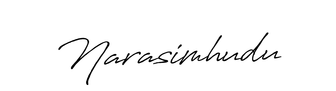 Use a signature maker to create a handwritten signature online. With this signature software, you can design (Antro_Vectra_Bolder) your own signature for name Narasimhudu. Narasimhudu signature style 7 images and pictures png