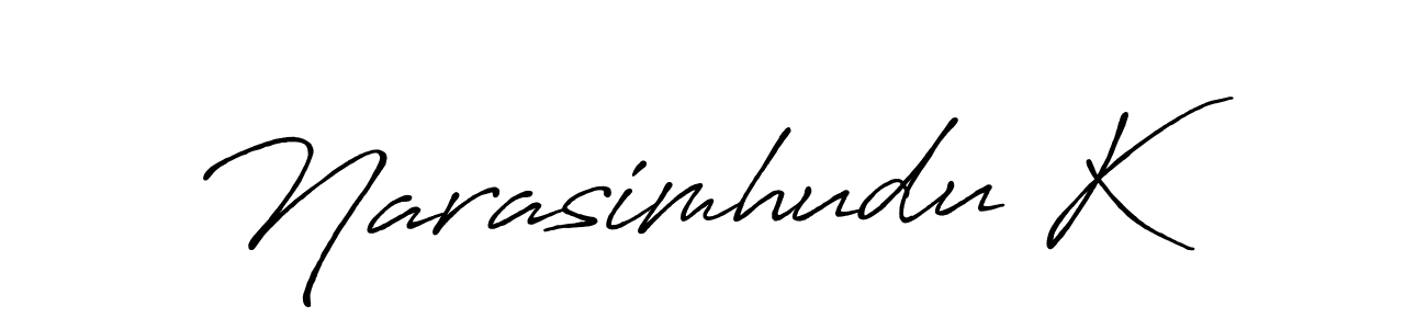 How to make Narasimhudu K signature? Antro_Vectra_Bolder is a professional autograph style. Create handwritten signature for Narasimhudu K name. Narasimhudu K signature style 7 images and pictures png