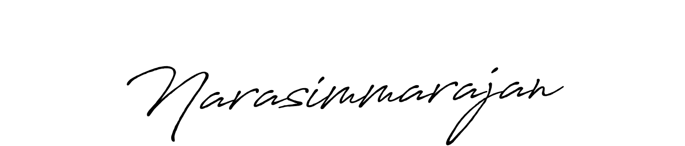 Make a beautiful signature design for name Narasimmarajan. With this signature (Antro_Vectra_Bolder) style, you can create a handwritten signature for free. Narasimmarajan signature style 7 images and pictures png