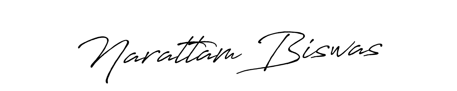 Create a beautiful signature design for name Narattam Biswas. With this signature (Antro_Vectra_Bolder) fonts, you can make a handwritten signature for free. Narattam Biswas signature style 7 images and pictures png