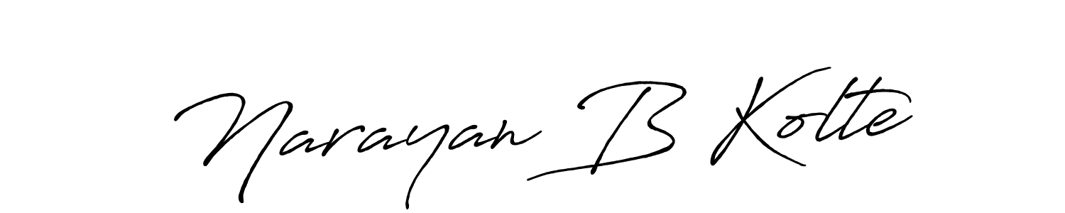 Make a short Narayan B Kolte signature style. Manage your documents anywhere anytime using Antro_Vectra_Bolder. Create and add eSignatures, submit forms, share and send files easily. Narayan B Kolte signature style 7 images and pictures png