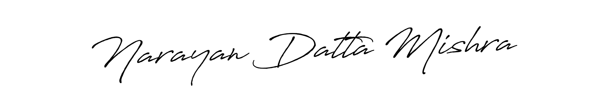 Make a beautiful signature design for name Narayan Datta Mishra. With this signature (Antro_Vectra_Bolder) style, you can create a handwritten signature for free. Narayan Datta Mishra signature style 7 images and pictures png