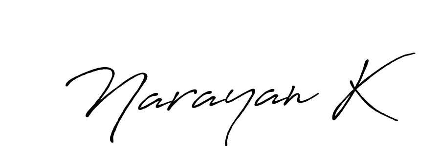 Narayan K stylish signature style. Best Handwritten Sign (Antro_Vectra_Bolder) for my name. Handwritten Signature Collection Ideas for my name Narayan K. Narayan K signature style 7 images and pictures png