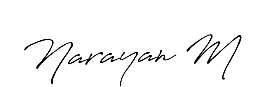 Narayan M stylish signature style. Best Handwritten Sign (Antro_Vectra_Bolder) for my name. Handwritten Signature Collection Ideas for my name Narayan M. Narayan M signature style 7 images and pictures png