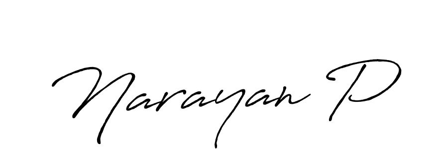 It looks lik you need a new signature style for name Narayan P. Design unique handwritten (Antro_Vectra_Bolder) signature with our free signature maker in just a few clicks. Narayan P signature style 7 images and pictures png