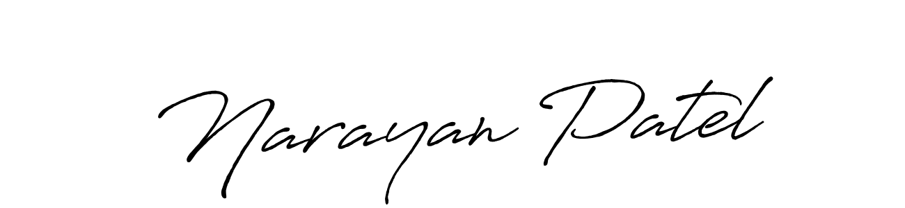 How to make Narayan Patel name signature. Use Antro_Vectra_Bolder style for creating short signs online. This is the latest handwritten sign. Narayan Patel signature style 7 images and pictures png