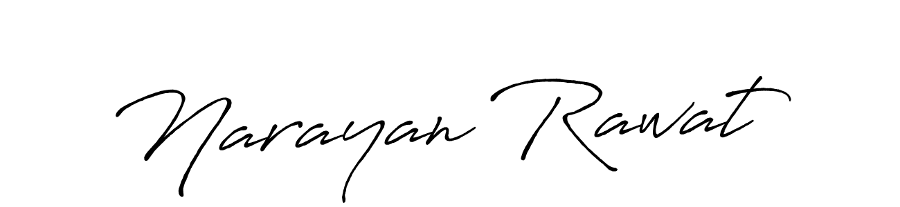 Make a beautiful signature design for name Narayan Rawat. With this signature (Antro_Vectra_Bolder) style, you can create a handwritten signature for free. Narayan Rawat signature style 7 images and pictures png