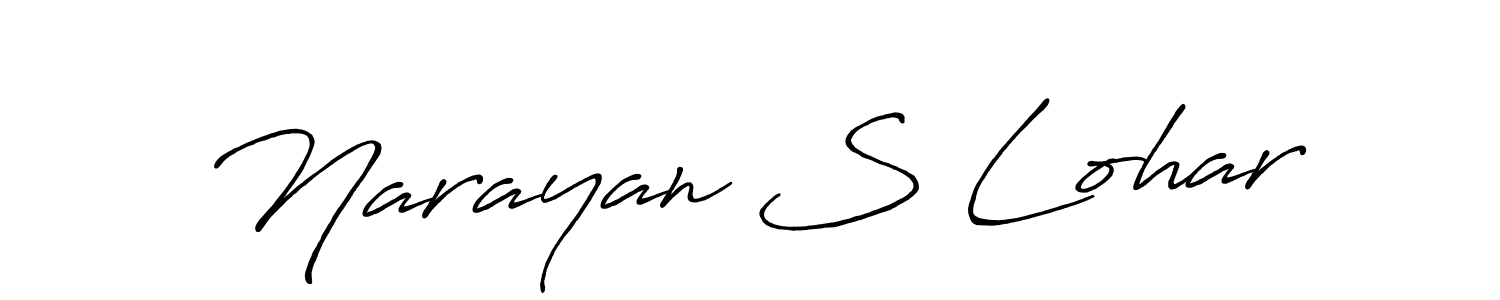 Use a signature maker to create a handwritten signature online. With this signature software, you can design (Antro_Vectra_Bolder) your own signature for name Narayan S Lohar. Narayan S Lohar signature style 7 images and pictures png