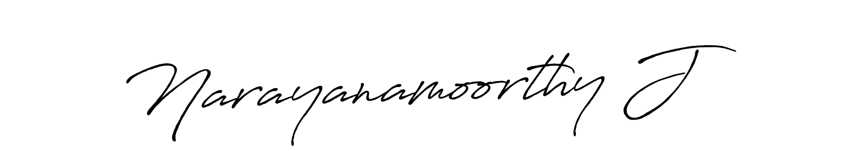 Make a beautiful signature design for name Narayanamoorthy J. With this signature (Antro_Vectra_Bolder) style, you can create a handwritten signature for free. Narayanamoorthy J signature style 7 images and pictures png