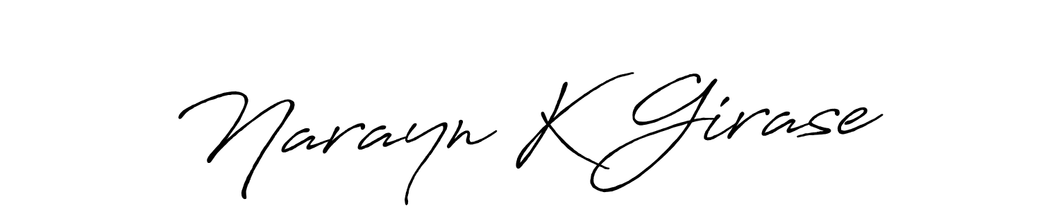 How to make Narayn K Girase signature? Antro_Vectra_Bolder is a professional autograph style. Create handwritten signature for Narayn K Girase name. Narayn K Girase signature style 7 images and pictures png