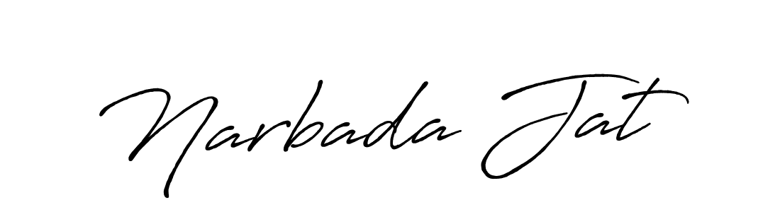 How to make Narbada Jat name signature. Use Antro_Vectra_Bolder style for creating short signs online. This is the latest handwritten sign. Narbada Jat signature style 7 images and pictures png