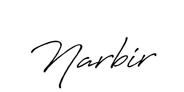 Create a beautiful signature design for name Narbir. With this signature (Antro_Vectra_Bolder) fonts, you can make a handwritten signature for free. Narbir signature style 7 images and pictures png