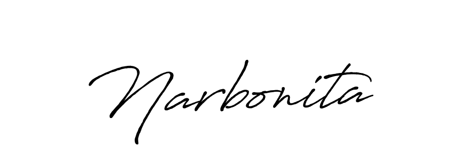Make a beautiful signature design for name Narbonita. With this signature (Antro_Vectra_Bolder) style, you can create a handwritten signature for free. Narbonita signature style 7 images and pictures png