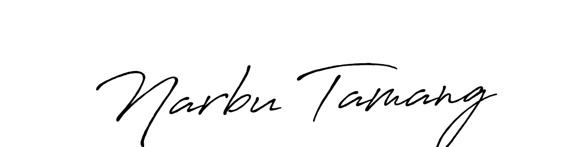 How to make Narbu Tamang name signature. Use Antro_Vectra_Bolder style for creating short signs online. This is the latest handwritten sign. Narbu Tamang signature style 7 images and pictures png