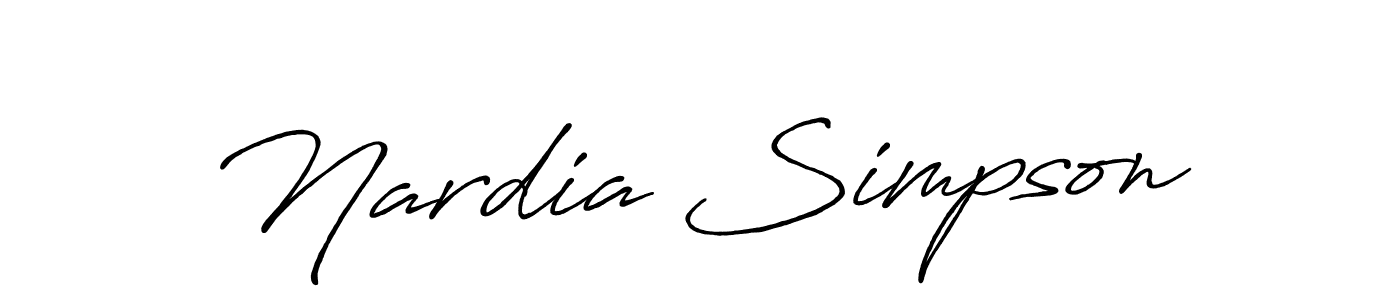 Also You can easily find your signature by using the search form. We will create Nardia Simpson name handwritten signature images for you free of cost using Antro_Vectra_Bolder sign style. Nardia Simpson signature style 7 images and pictures png