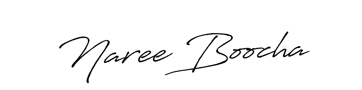 Make a beautiful signature design for name Naree Boocha. With this signature (Antro_Vectra_Bolder) style, you can create a handwritten signature for free. Naree Boocha signature style 7 images and pictures png