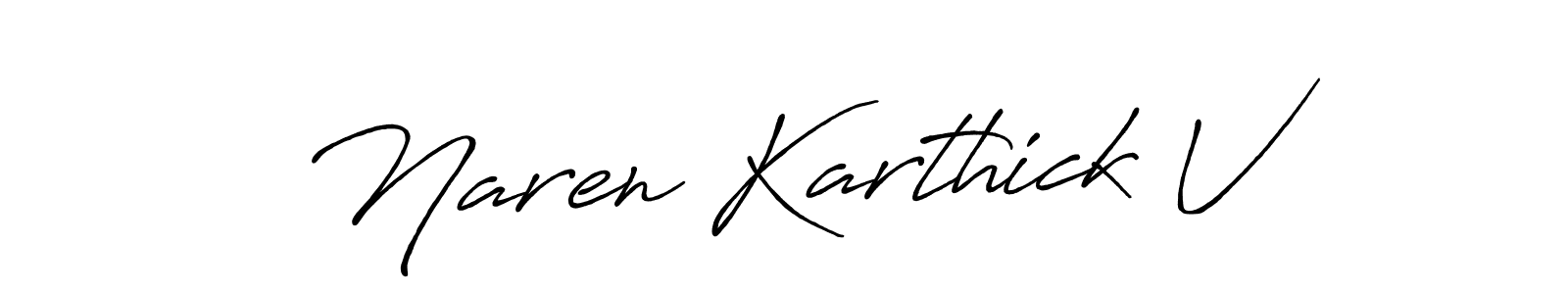 How to make Naren Karthick V signature? Antro_Vectra_Bolder is a professional autograph style. Create handwritten signature for Naren Karthick V name. Naren Karthick V signature style 7 images and pictures png