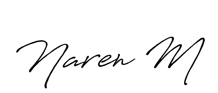 Use a signature maker to create a handwritten signature online. With this signature software, you can design (Antro_Vectra_Bolder) your own signature for name Naren M. Naren M signature style 7 images and pictures png