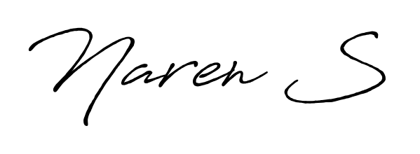 A stylish, flowing autograph style designed for name Naren S using Antro_Vectra_Bolder typography. Perfect for digital creative projects. Naren S signature style 7 images and pictures png