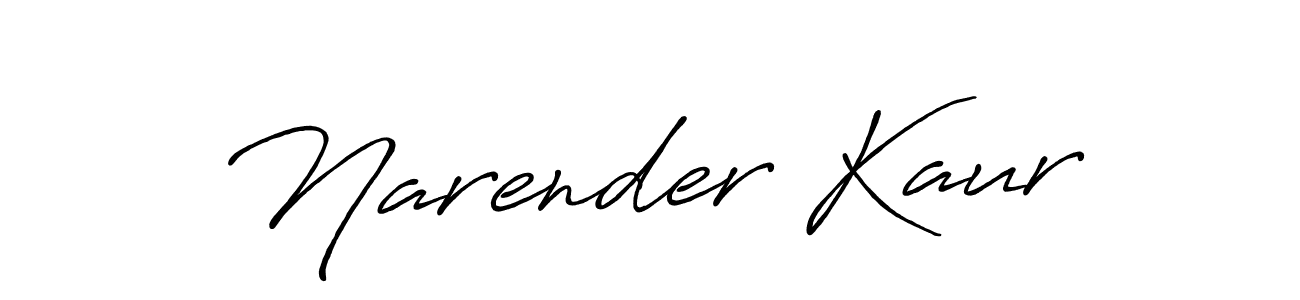 How to make Narender Kaur name signature. Use Antro_Vectra_Bolder style for creating short signs online. This is the latest handwritten sign. Narender Kaur signature style 7 images and pictures png