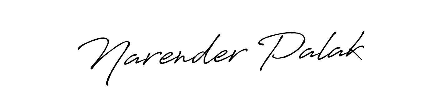 How to make Narender Palak name signature. Use Antro_Vectra_Bolder style for creating short signs online. This is the latest handwritten sign. Narender Palak signature style 7 images and pictures png