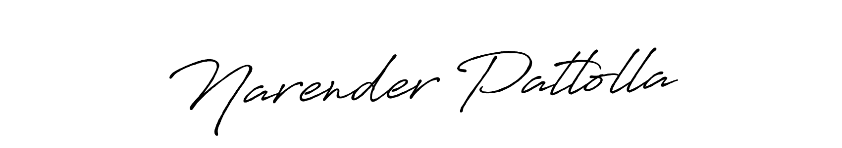 Also we have Narender Patlolla name is the best signature style. Create professional handwritten signature collection using Antro_Vectra_Bolder autograph style. Narender Patlolla signature style 7 images and pictures png