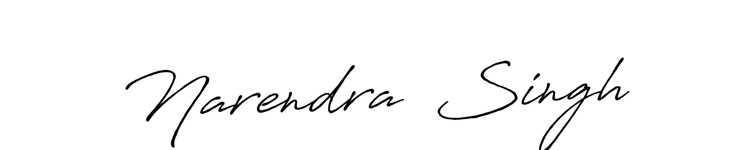 Make a beautiful signature design for name Narendra  Singh. With this signature (Antro_Vectra_Bolder) style, you can create a handwritten signature for free. Narendra  Singh signature style 7 images and pictures png