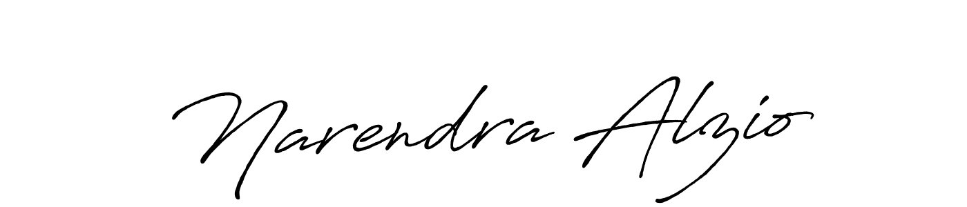 Create a beautiful signature design for name Narendra Alzio. With this signature (Antro_Vectra_Bolder) fonts, you can make a handwritten signature for free. Narendra Alzio signature style 7 images and pictures png